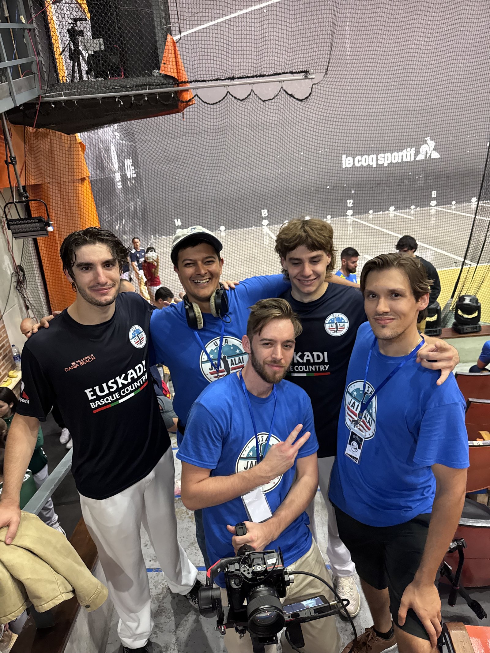 Tim, Luis, and Anthony with Gorka and Johan Sorozabal at the Gernika fronton